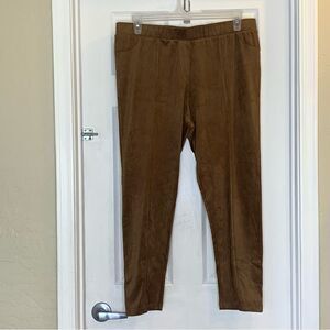 Soft Surroundings Faux Suede Pull On Leggings Brown Size PXL